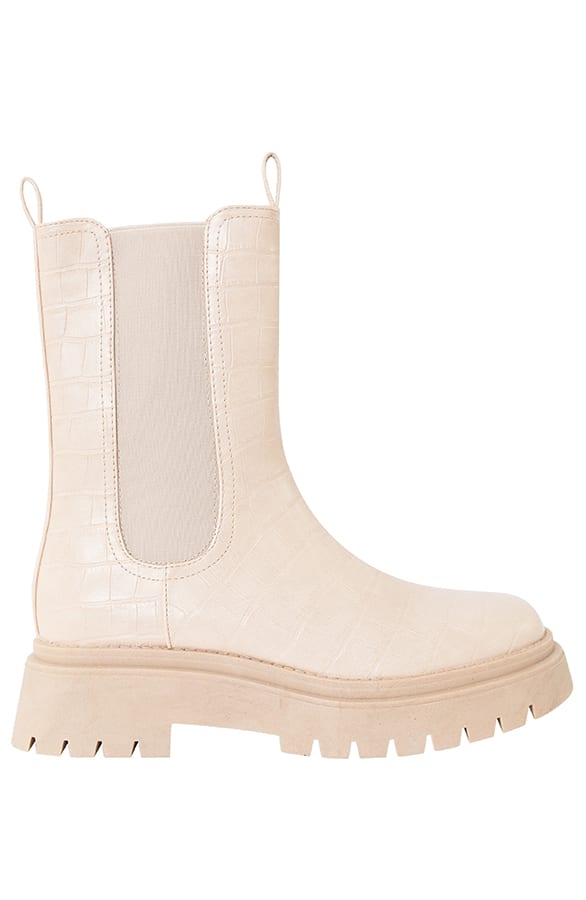 Plateauzool Laarzen Snake Roqi Beige – shoparchief