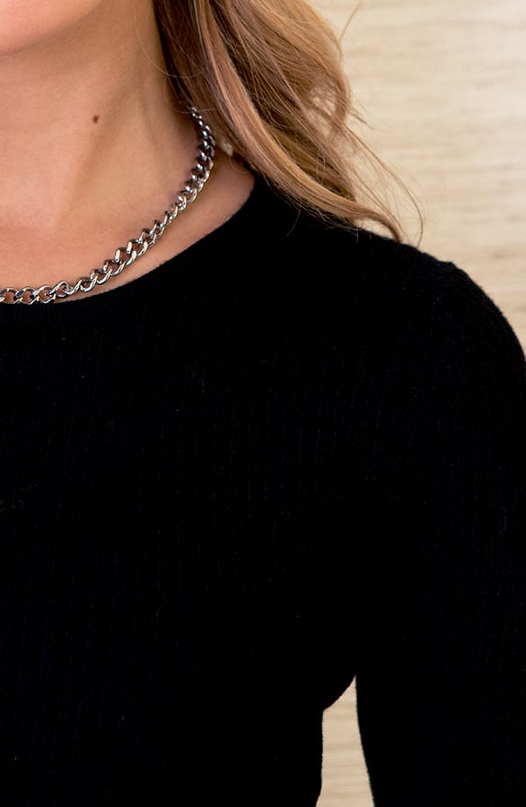 Rib Jurk Ronde Hals Lia Zwart – shoparchief — foto 5