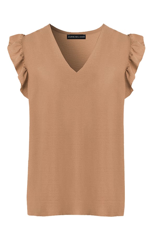 Ruches Blouse Audrina Camel – shoparchief — foto 6