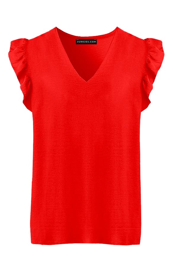 Ruches Blouse Audrina Rood – shoparchief — foto 5