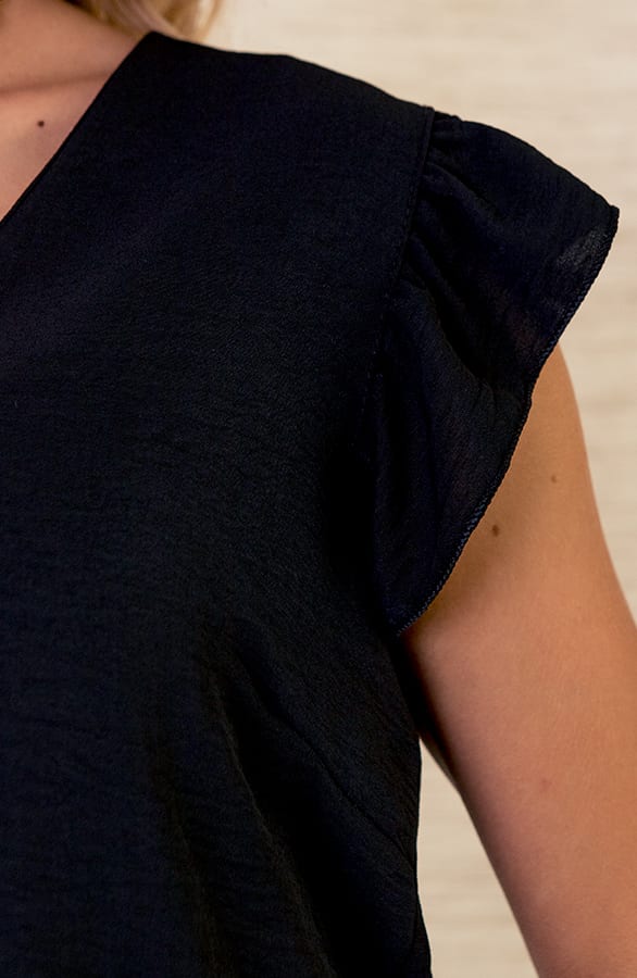 Ruches Blouse Audrina Zwart – shoparchief — foto 4