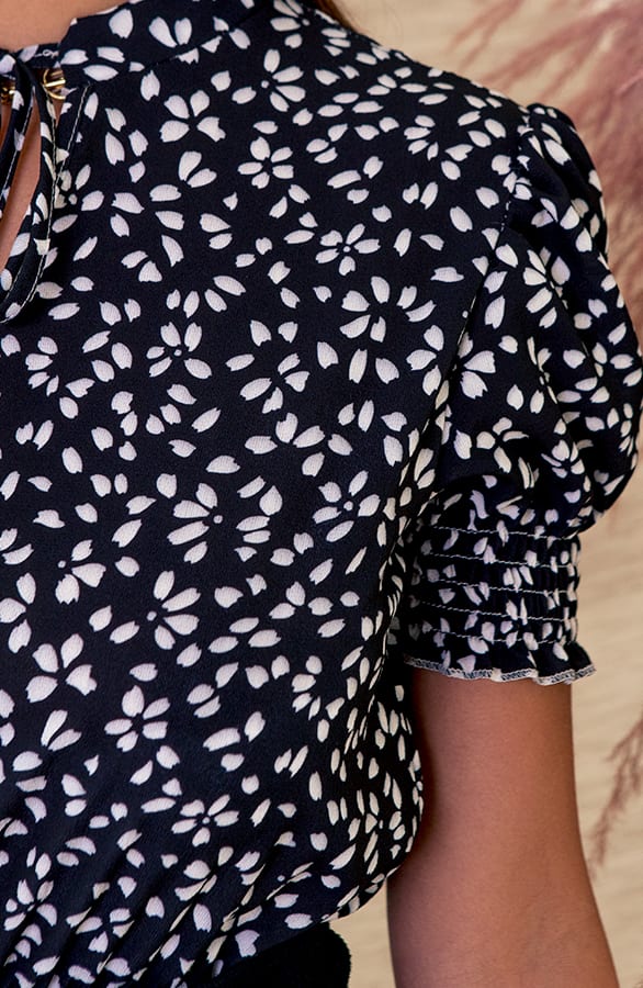 Ruches Jurk Met Print Jelina Zwart Wit – shoparchief — foto 4