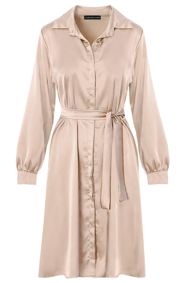 Silk Dress Yvette Beige – shoparchief — foto 5