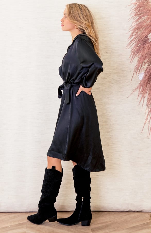 Silk Dress Yvette Zwart – shoparchief — foto 4