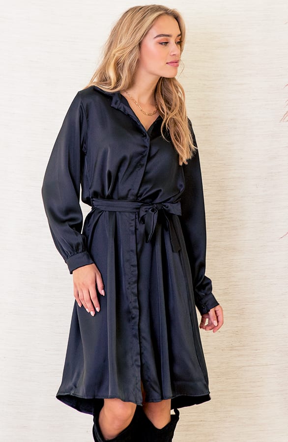 Silk Dress Yvette Zwart – shoparchief — foto 3