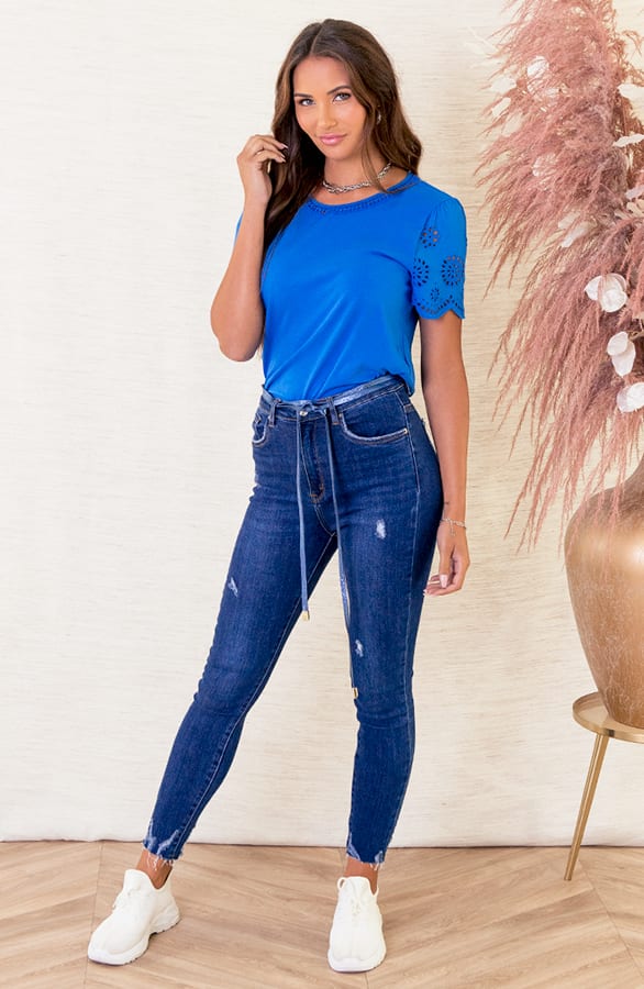 Embroidery T-shirt Jara Kobalt – shoparchief — foto 2