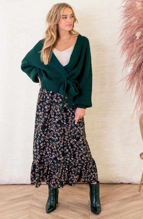 A-lijn Floral Rok Rowenna Zwart – shoparchief — foto 5