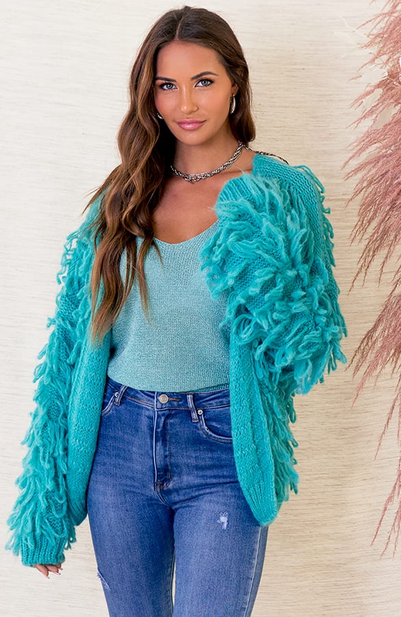 Trendy Gebreid Franjes Vest Veerle Oase – shoparchief