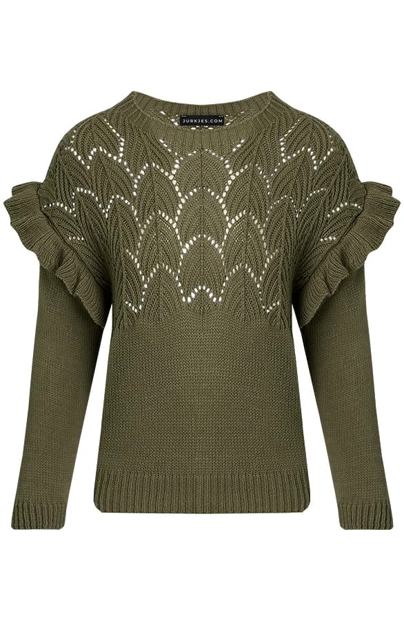 Trui Met Gehaakt Patroon Leslie Army – shoparchief — foto 6