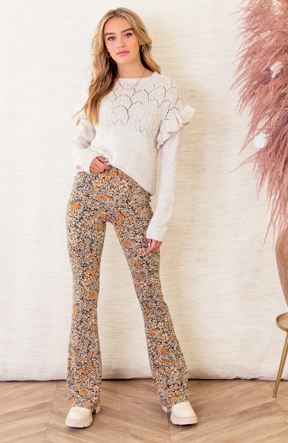 Trui Met Gehaakt Patroon Leslie Beige – shoparchief — foto 2