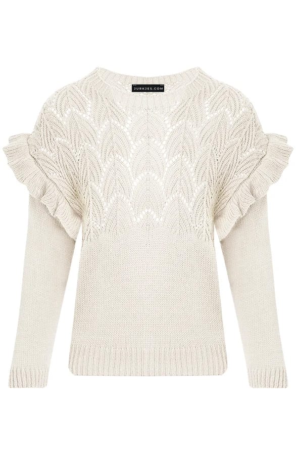 Trui Met Gehaakt Patroon Leslie Beige – shoparchief — foto 5