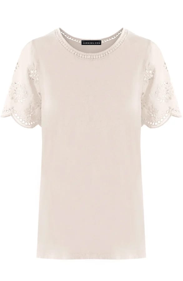Embroidery T-shirt Jara Beige – shoparchief — foto 6