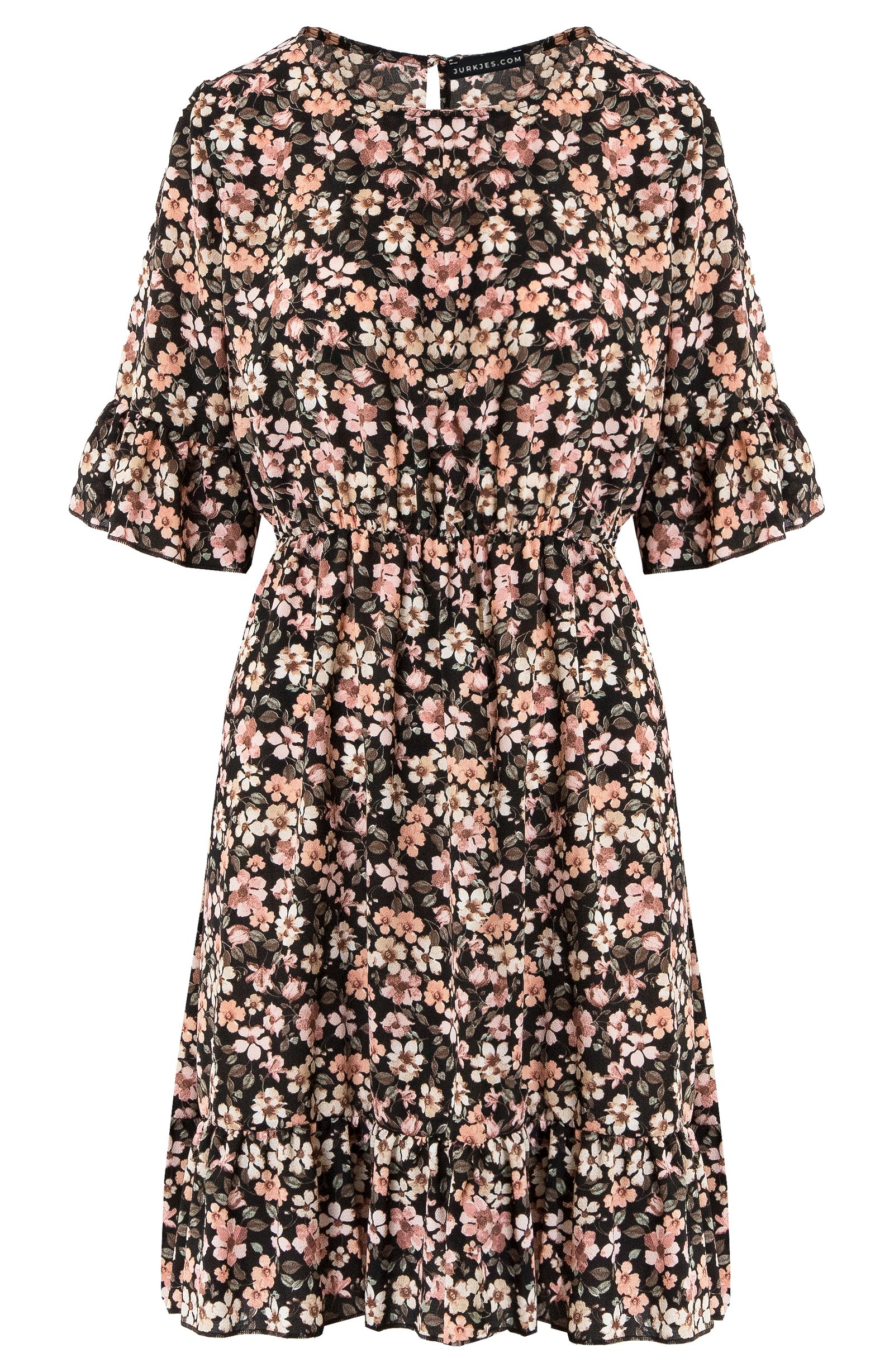Jurk Met Bloemenprint Camilla Zwart Roze – shoparchief