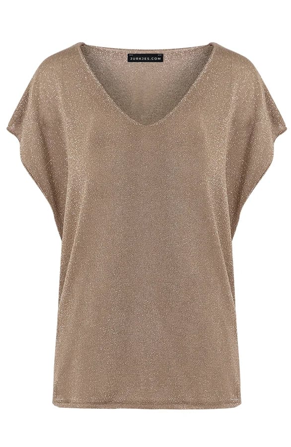 Loose Fit Lurex Top Doris Taupe – shoparchief — foto 5
