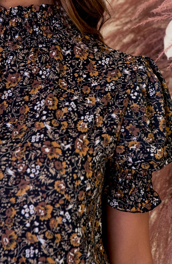 Lynn Top Bloemenprint Oker – shoparchief — foto 4