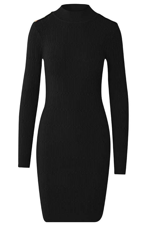 Patronen Jurk Met Sierknopen Krystel Zwart – shoparchief — foto 5