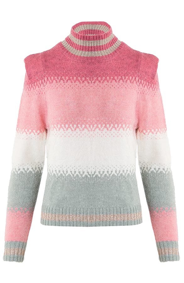 Gestreepte Lurex Jess Trui Roze – shoparchief