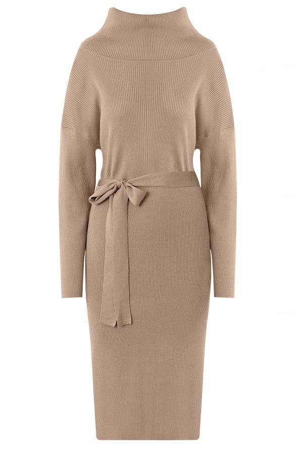 Stretch Coljurk Met Ceintuur Tiffany Taupe – shoparchief — foto 5