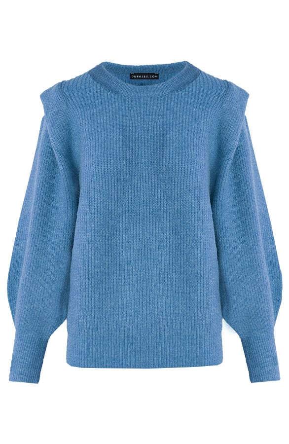 Trendy Shoulder Sweater Annabelle Jeansblauw – shoparchief