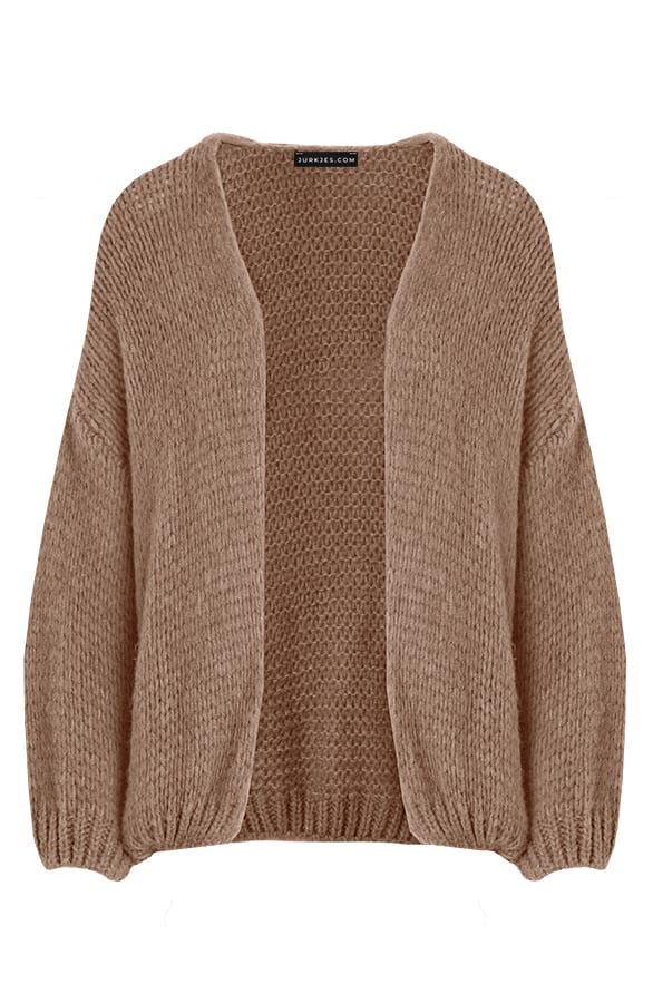Trendy Vest Gebreid Skye Camel – shoparchief — foto 5