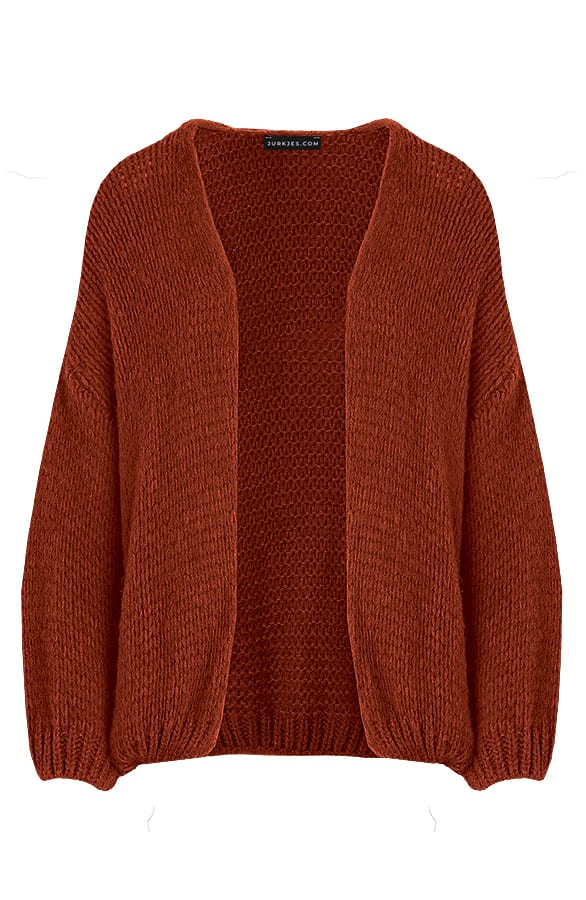 Trendy Vest Gebreid Skye Cognac – shoparchief