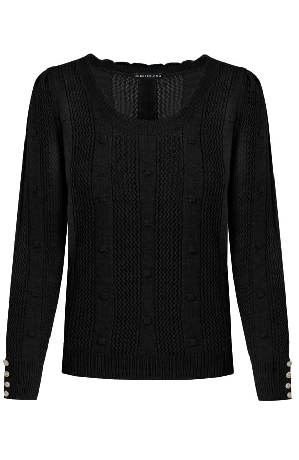 Trui Met Sierlijke Details Shelly Zwart – shoparchief