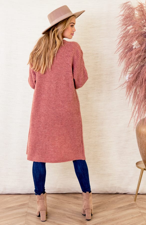Vest Met Ribstof Allison Oud Roze – shoparchief — foto 4