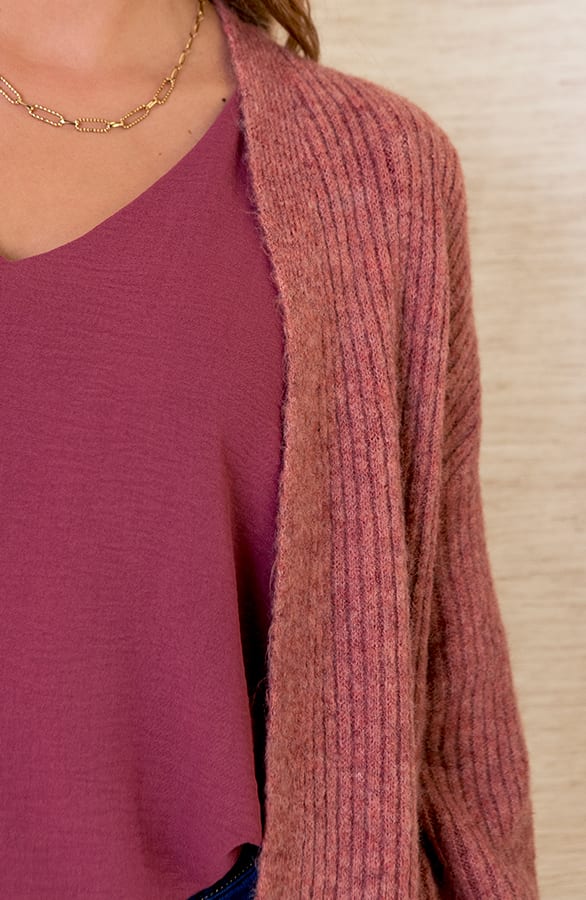Vest Met Ribstof Allison Oud Roze – shoparchief — foto 5