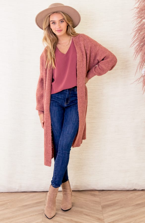 Vest Met Ribstof Allison Oud Roze – shoparchief — foto 3