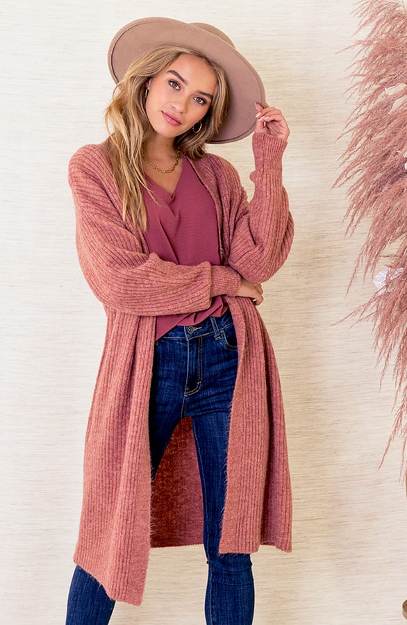 Vest Met Ribstof Allison Oud Roze – shoparchief — foto 2