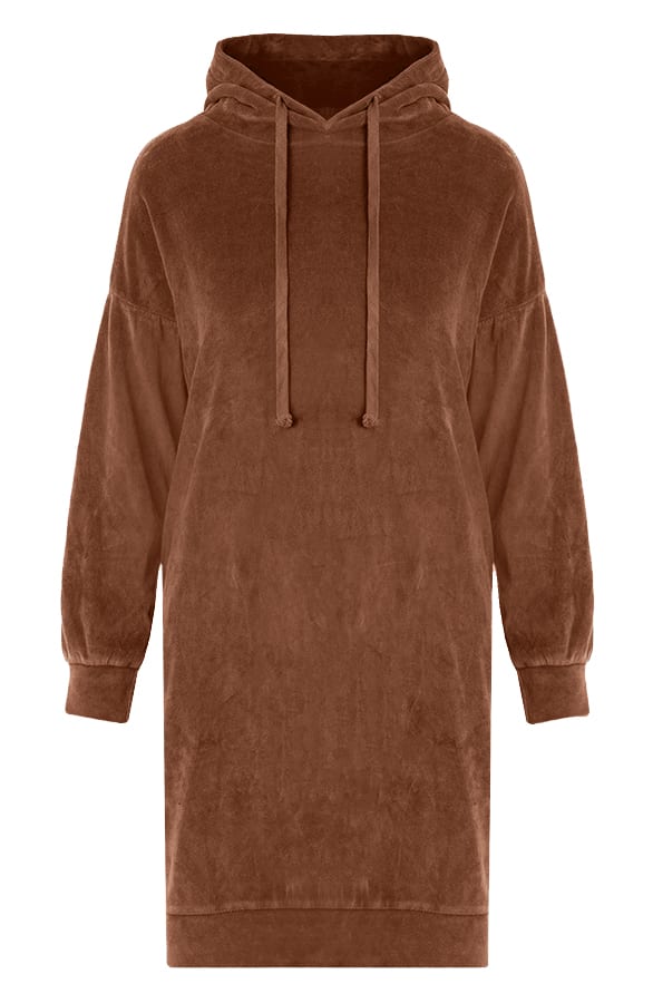 Zachte Jurk Met Capuchon Bailey Bruin – shoparchief