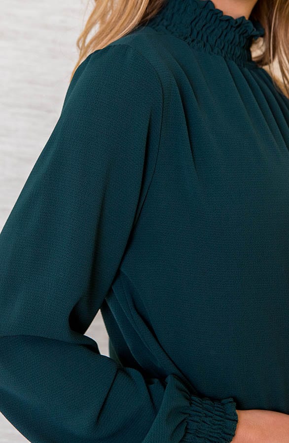 Col Blouse Philley Smaragd – shoparchief — foto 4