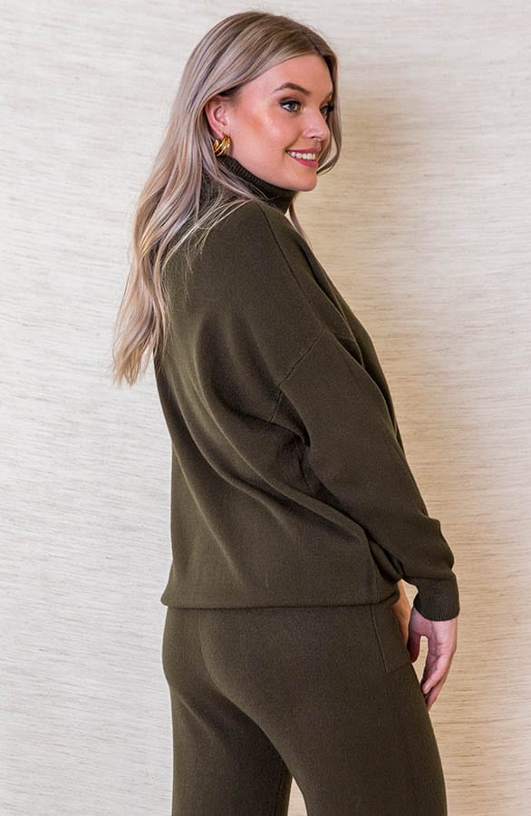 Comfy Trui Met Col Florance Army – shoparchief — foto 3