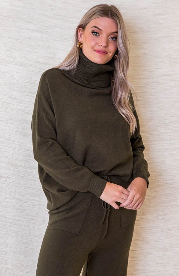 Comfy Trui Met Col Florance Army – shoparchief