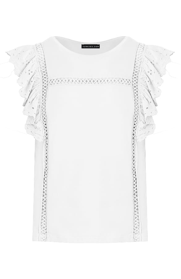Embroidery Top Diede Wit – shoparchief