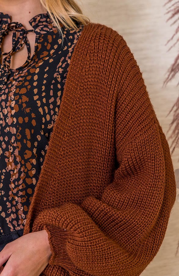 Gebreid Vest Lang Mila Cognac – shoparchief — foto 4