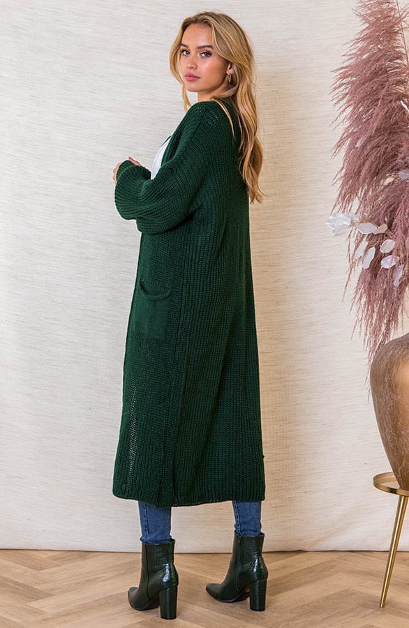 Lang Vest Met Zakken Lilly Smaragd – shoparchief — foto 3