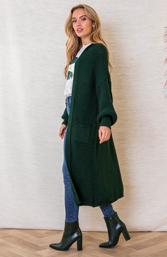 Lang Vest Met Zakken Lilly Smaragd – shoparchief — foto 2