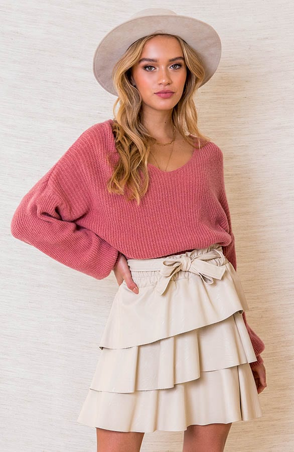 Gebreide Dames Trui Yasmina Dust Roze – shoparchief