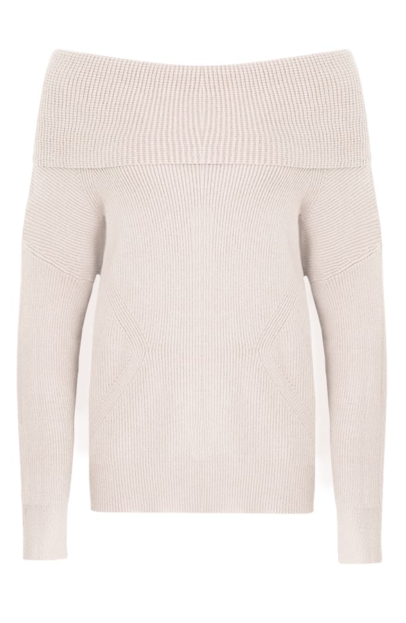 Gebreide Off The Shoulder Trui Jazlyn Beige – shoparchief — foto 5