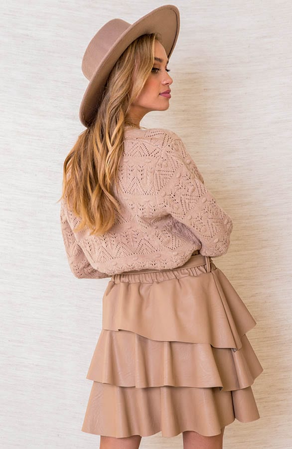 Gehaakt Trend Vest Mara Camel – shoparchief — foto 2