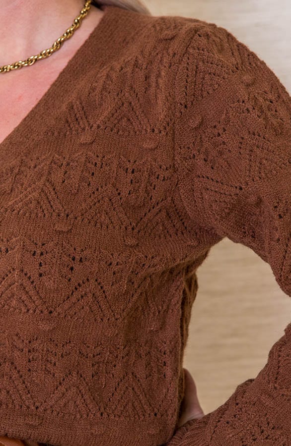 Gehaakt Trend Vest Mara Cognac – shoparchief — foto 2