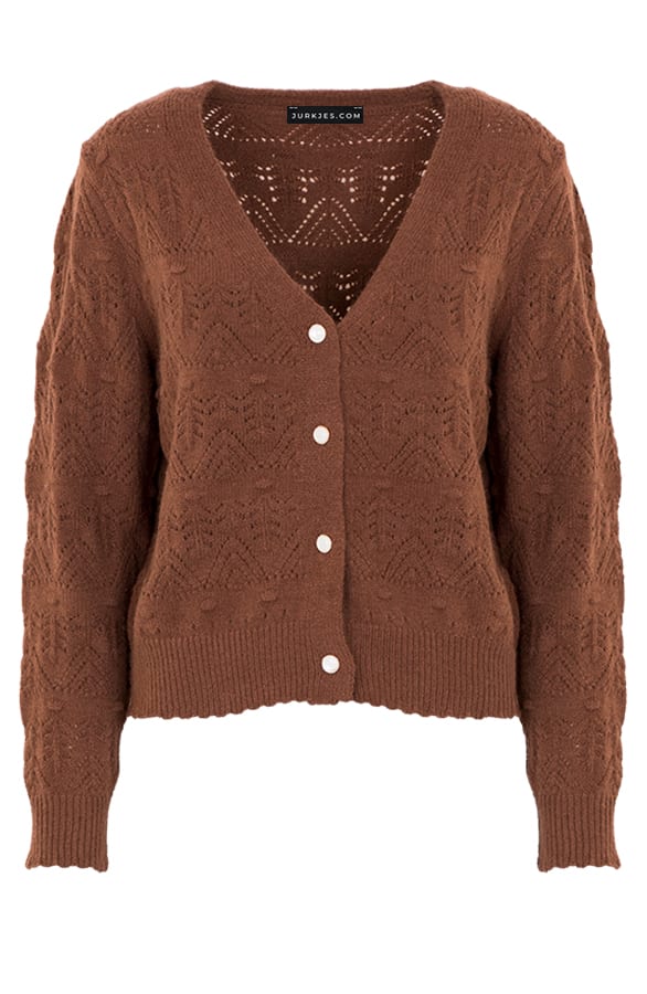 Gehaakt Trend Vest Mara Cognac – shoparchief