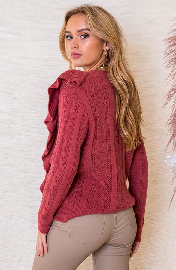 Gehaakt Vest Met Ruches Lianne Brique – shoparchief — foto 3