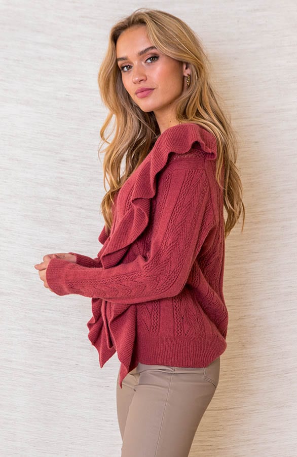 Gehaakt Vest Met Ruches Lianne Brique – shoparchief — foto 2