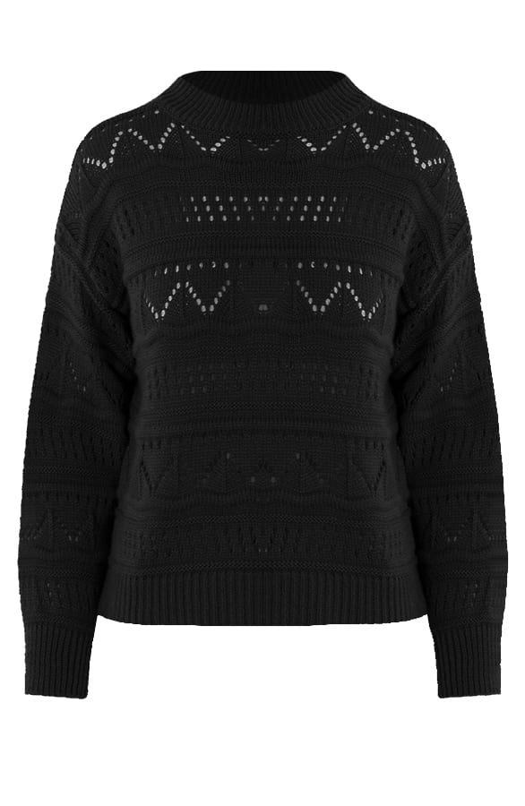 Gehaakte Boho Print Trui Luci Zwart – shoparchief