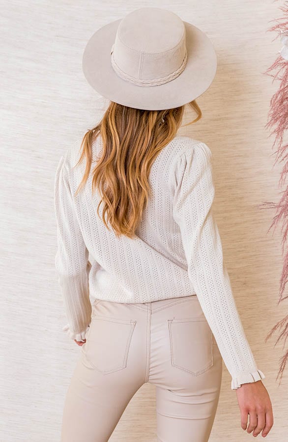 Gehaakte Top Met Ruches Beth Ecru – shoparchief — foto 3