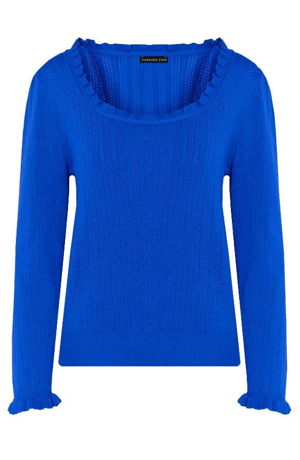 Gehaakte Top Met Ruches Beth Kobalt – shoparchief