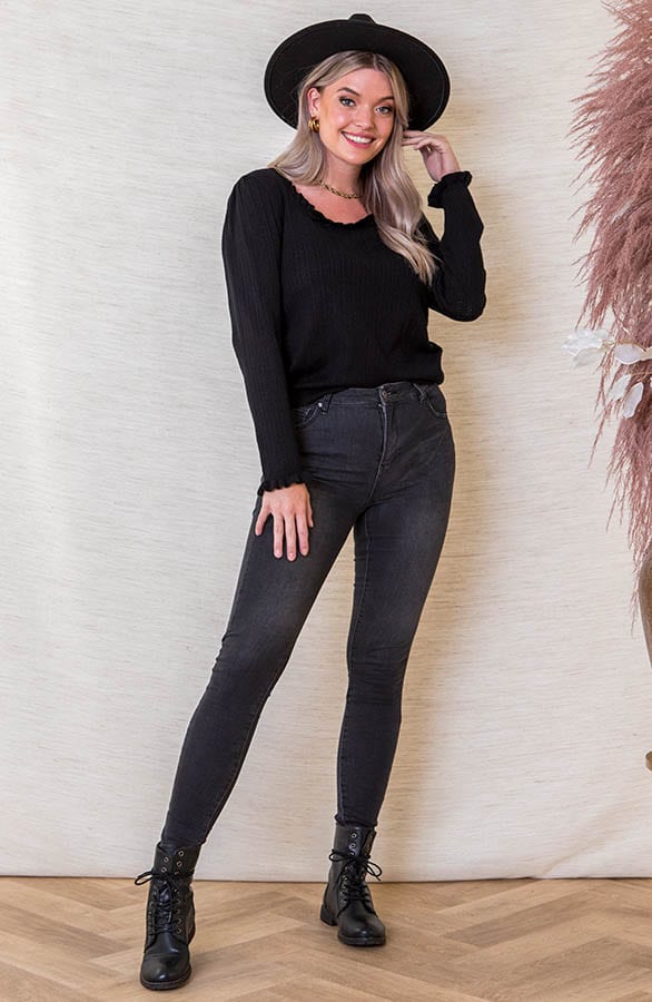Push Up Jeans Izzy Donkergrijs – shoparchief — foto 4