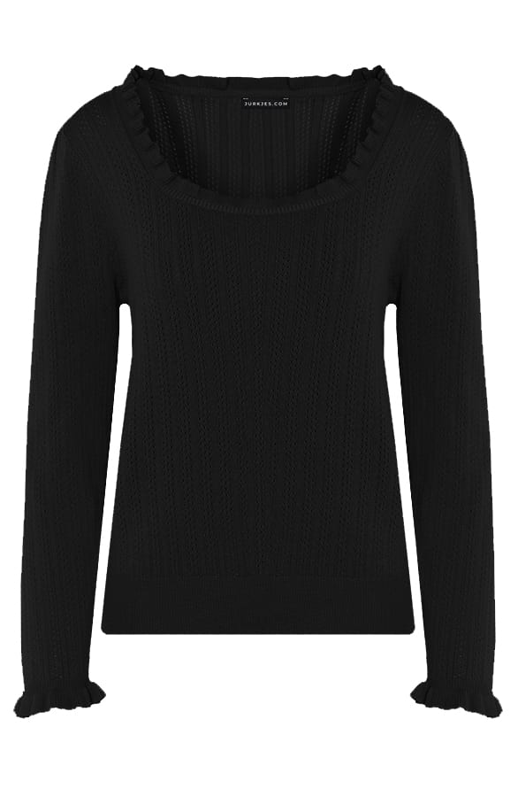 Gehaakte Top Met Ruches Beth Zwart – shoparchief